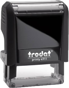 Trodat Printy 4911 self inking rubber stamp Impression size 9/16" x 1 1/2" Allows up to 3 lines.