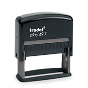 Trodat Printy 4917 self inking rubber stamp Impression size 3/8" x 2" Allows up to 2 lines of text.