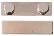 1 3/4" x 1/2" Metal 2-Post Magnet with Adhesive