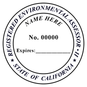 Certified California Environmental Assessor Stamp and Handle
